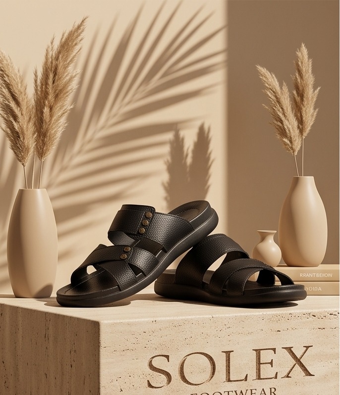 SOLEX Classic Croc-Embossed Comfort Slides - Image 2