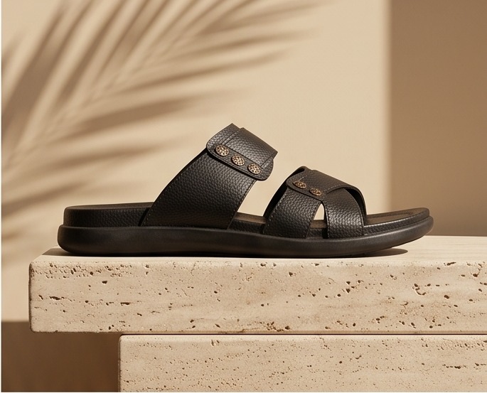 SOLEX Classic Croc-Embossed Comfort Slides - Image 4