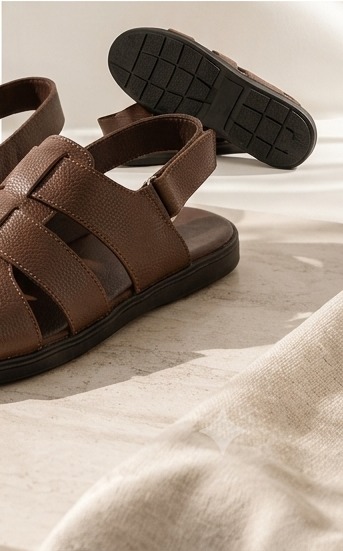 SOLEX Men’s Classic Leather Slingback Fisherman Sandals - Image 3