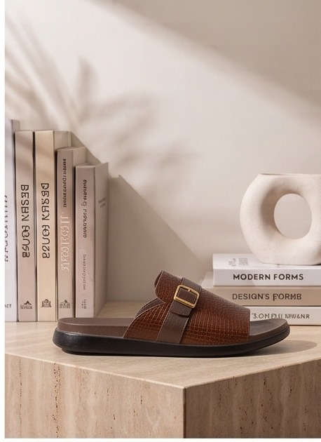 SOLEX Classic Croc-Embossed Comfort Slides - Image 2