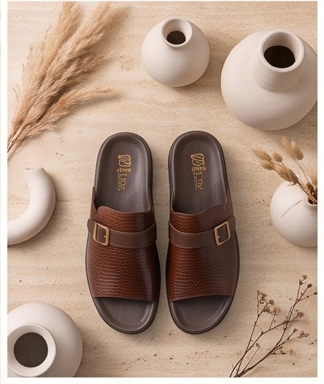 SOLEX Classic Croc-Embossed Comfort Slides - Image 4