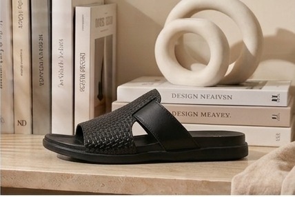 SOLEX Classic Croc-Embossed Comfort Slides - Image 3