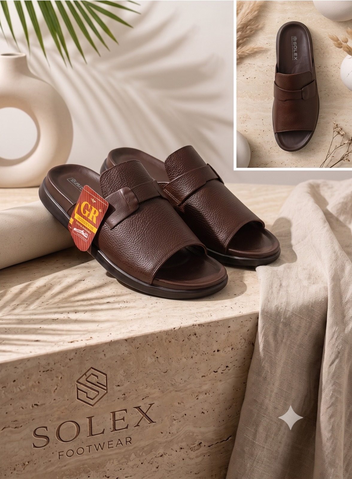 SOLEX Classic Croc-Embossed Comfort Slides
