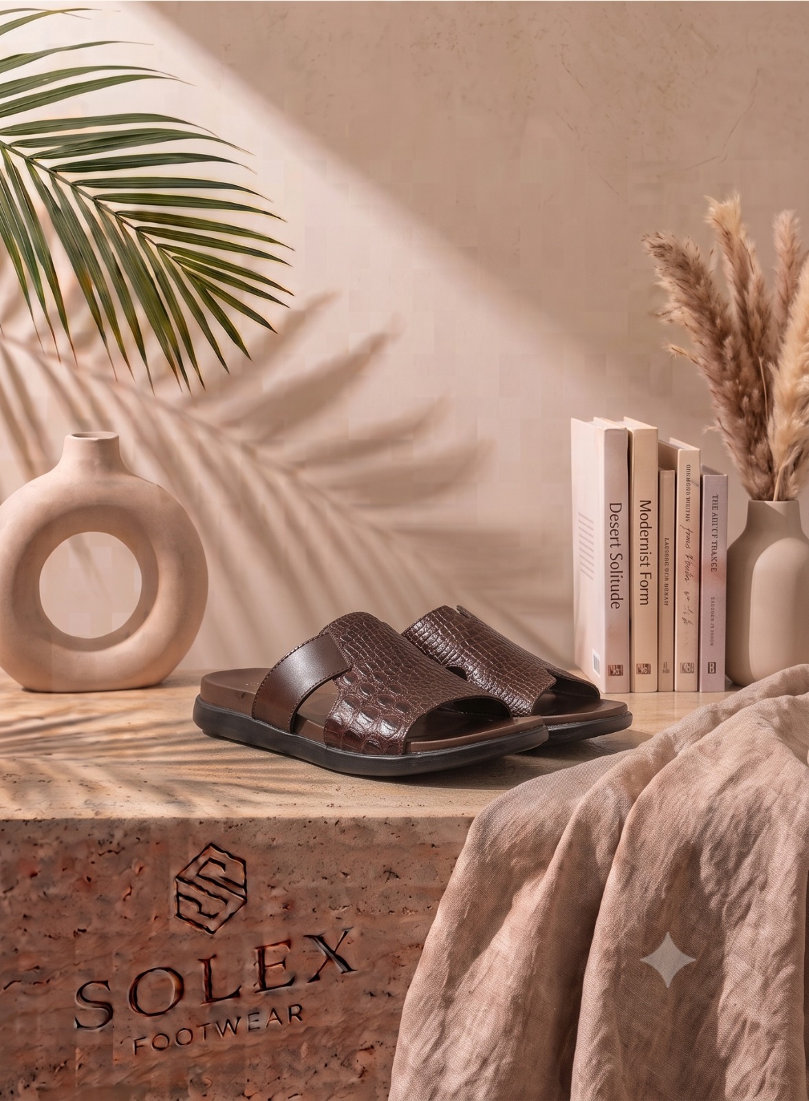 SOLEX Classic Croc-Embossed Comfort Slides - Image 2