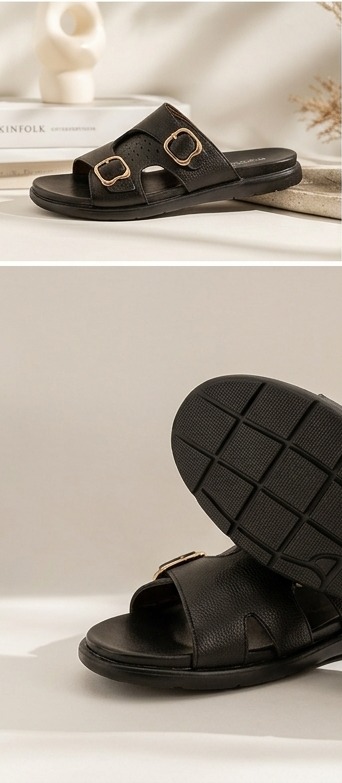 SOLEX Classic Croc-Embossed Comfort Slides - Image 3