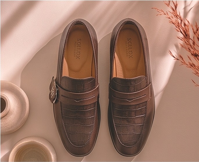 SOLEX Classic Croc-Embossed Comfort Slides - Image 2