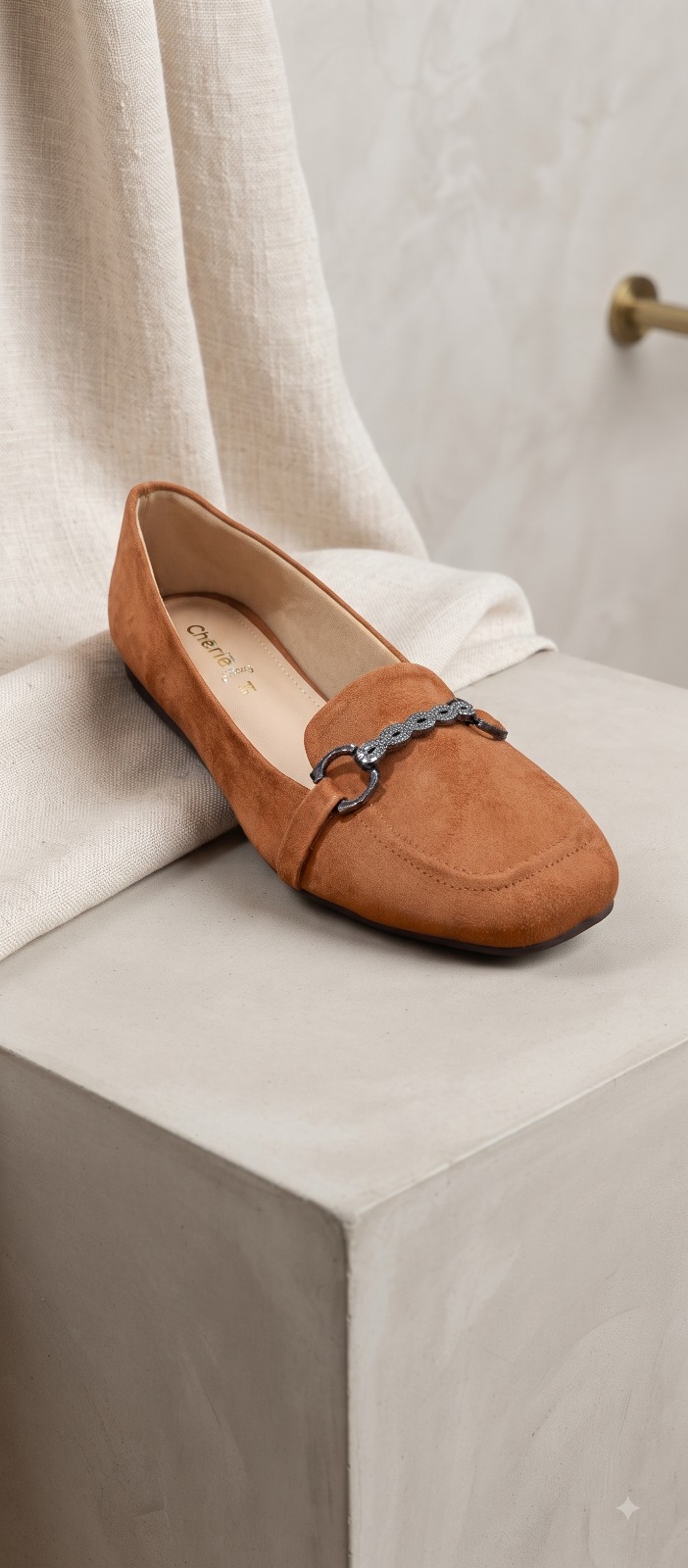 Suede Horsebit Buckle Loafers – Tan / Camel