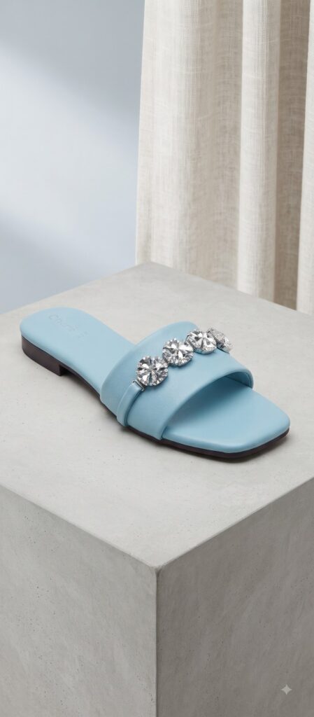 Crystal Floral Gem Flat Slide
