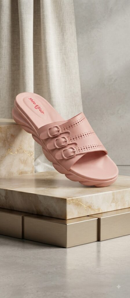Triple Buckle Perforated Comfort Slide