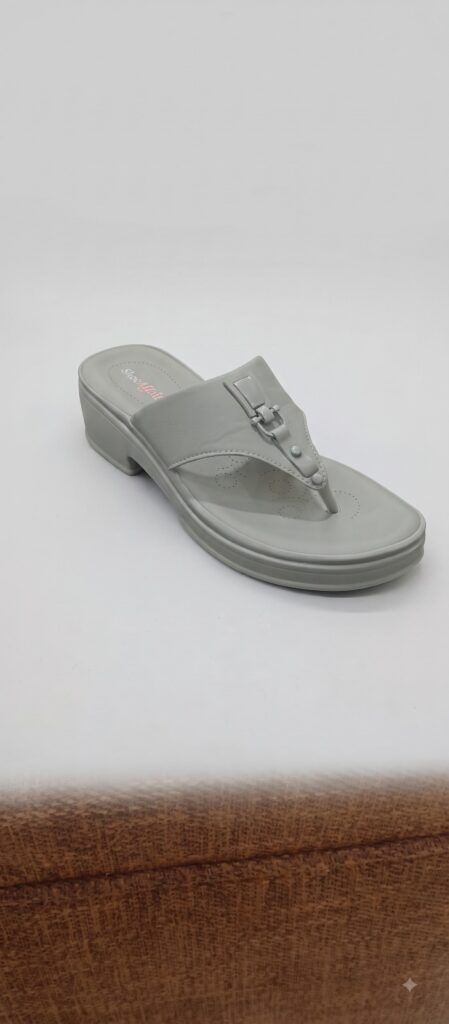 T-Strap Buckle Detail Comfort Wedge Sandal