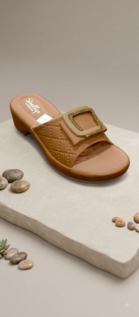 Quilted Buckle-Detail Comfort Slide