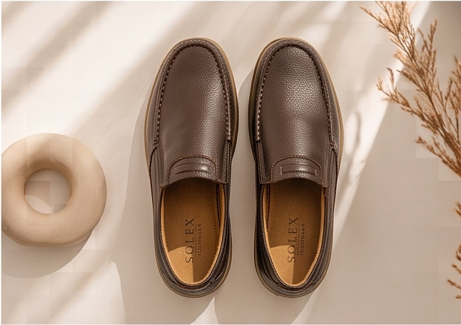 Classic Comfort Leather Slip-On Loafers – Coffee Brown - Image 2